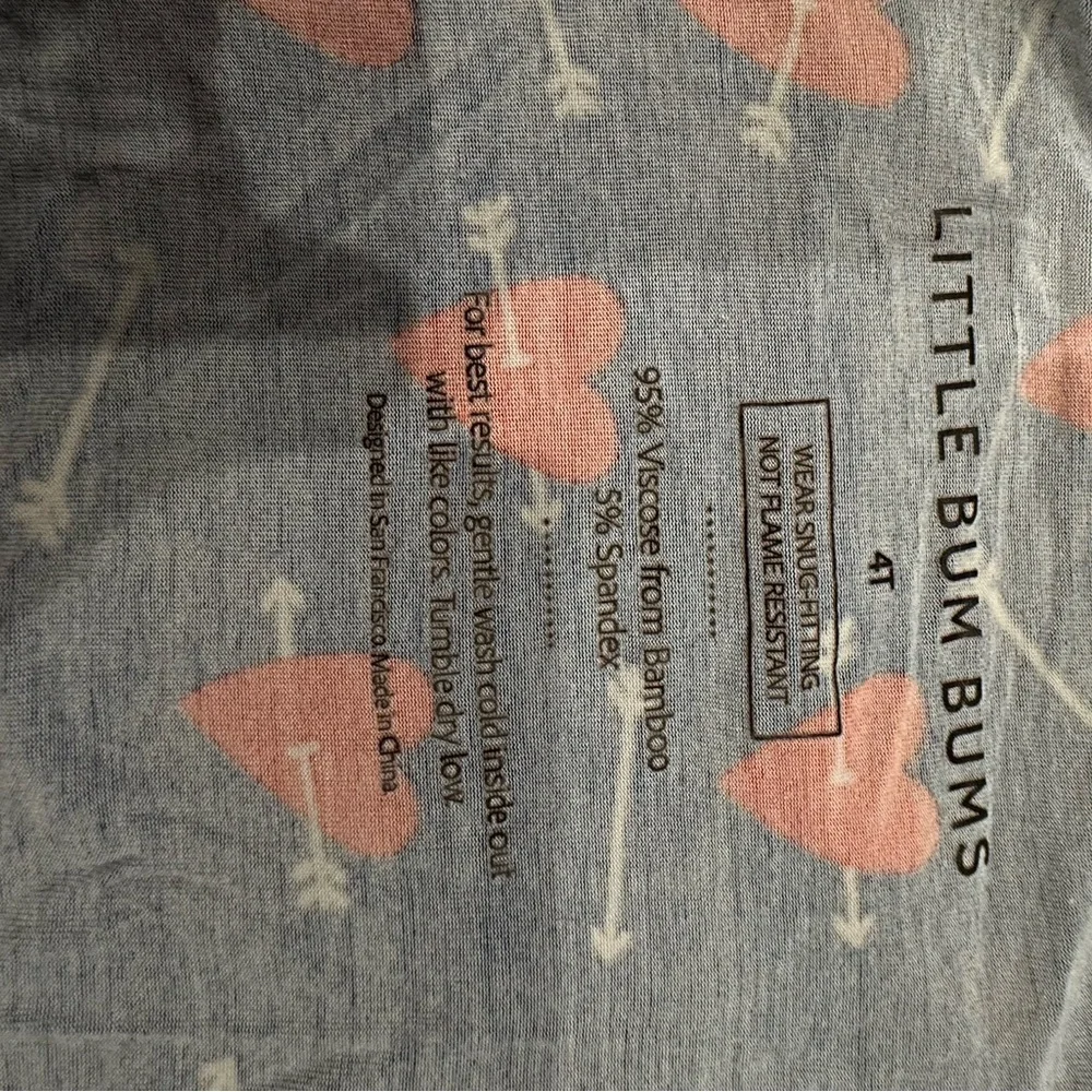 Designer- Little Bum Bums VDAY Heart Print Kids Pajama Set - Blue and Red